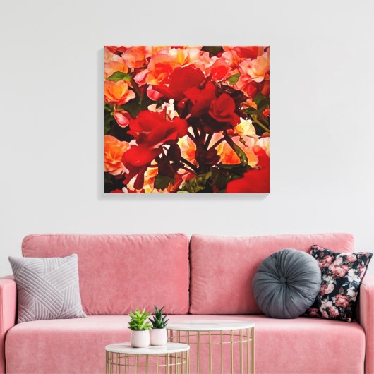 ROOS WERELD CANVAS AFDRUK (Insitu (Woonkamer))