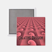 Roos wervelontwerp - Creatieve passie Magneet (Voorkant / Achterkant)