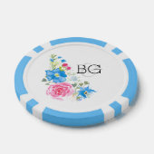 Roos wildbloem waterverf | personaliseren pokerchips (Enkel)