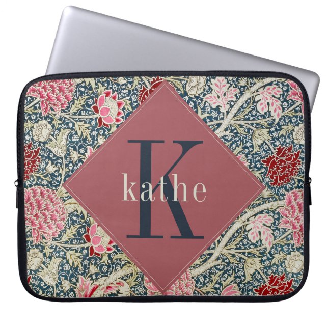  Roos William Morris Monogram Laptop Sleeve (Voorkant)
