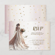 Roos Winter Bruid Golden Shiny Hearts