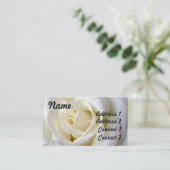 Roos wit, profielkaart visitekaartje (Staand voorkant)