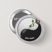 Roos Yin Yang Wedding knop, Ronde Button 5,7 Cm (Voorkant /achterkant)
