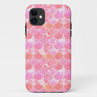Roos zeemeerminschaal iPhone 11 hoesje