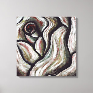 Roos zijn rode Abstracte bloemschotjes schilderen Canvas Afdruk