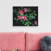  Roos - zwart Canvas Afdruk (Insitu (Woonkamer))