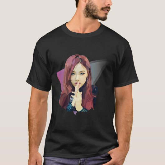 Roos (zwart roze) Klassieke T-shirt (Voorkant)