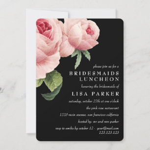 Roos Zwarte Bridesmaid Luncheon Wedding Kaart