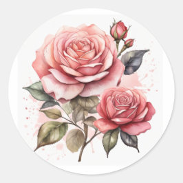roosbloem ronde sticker
