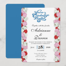 Roosbloemblauw briefkaart 4 met Blauwe Letters