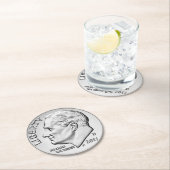 Roosevelt Dime Round Paper Onderzetter (Insitu)