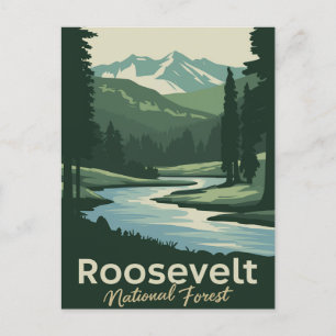Roosevelt National Forest Minimale reiskunst Feestdagenkaart