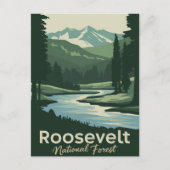 Roosevelt National Forest Minimale reiskunst Feestdagenkaart (Voorkant)