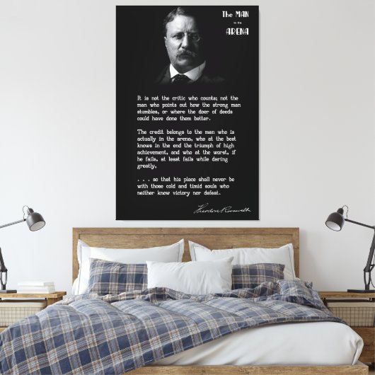 Roosevelt's MAN in de ARENA Speech 2 Canvas Afdruk (Insitu (Slaapkamer))
