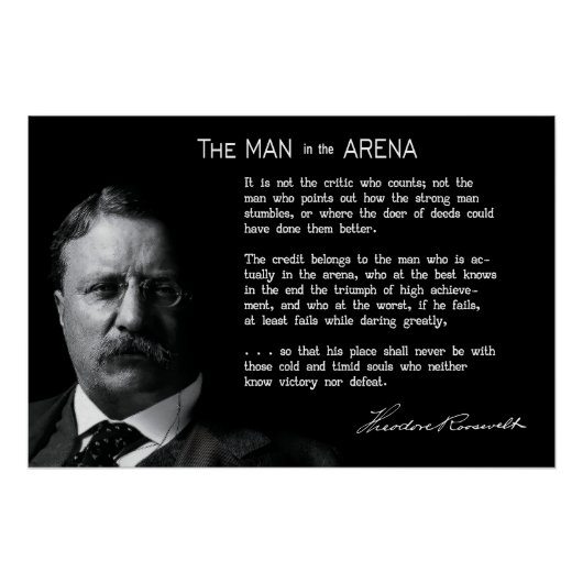 Roosevelt's MAN in de ARENA Speech Perfect Poster (Voorkant)