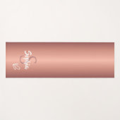Roosgouden metalen monogram naam script yogamat (Voorkant (horizontaal))
