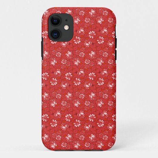 Roospatroon in rood Case-Mate iPhone case (Achterkant)