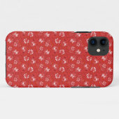 Roospatroon in rood Case-Mate iPhone case (Achterkant (horizontaal))