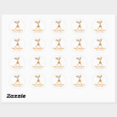Roost Turkije Retro Happy Thanksgiving Ronde Sticker (Vel)