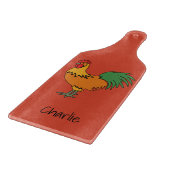Rooster aangepaste naam & kleur snijplank (Hoek)
