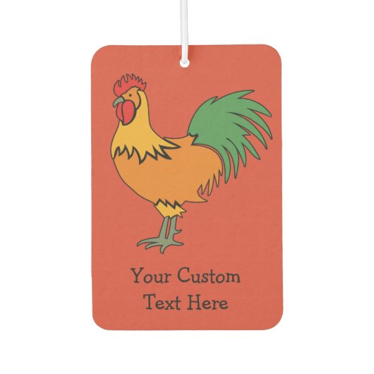 Rooster aangepaste tekst & kleur luchtverfrisser (Voorkant)