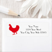 Rooster-adreslabel Etiket (Insitu)