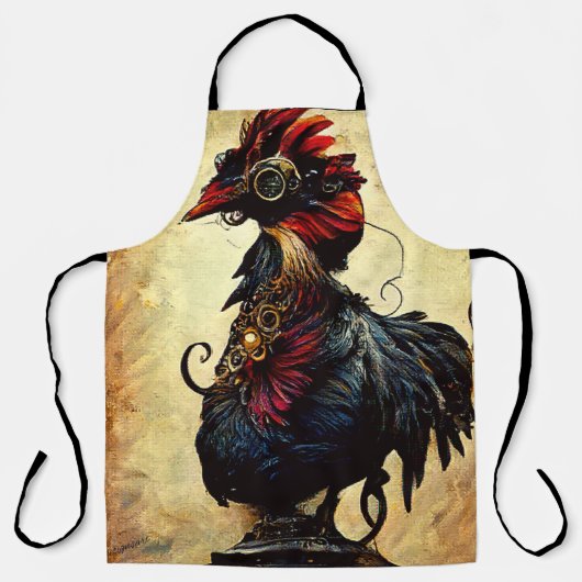 Rooster All-Over Print Apron Schort (Voorkant)