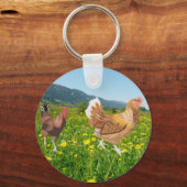 Rooster and Chicken 2  Sleutelhanger (Voorkant)