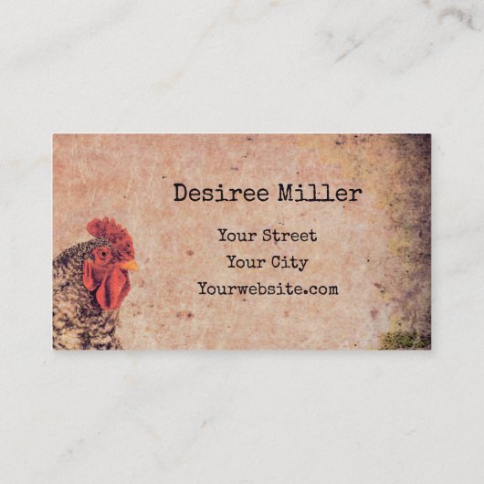 Rooster Antiek Boerderij Visitekaartje (Achterkant)