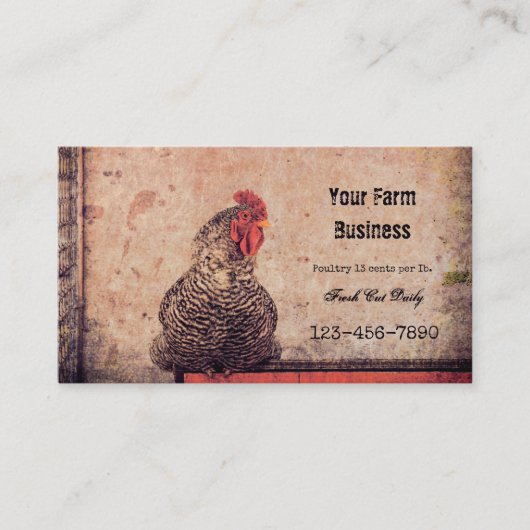 Rooster Antiek Boerderij Visitekaartje (Voorkant)