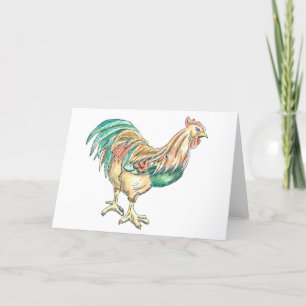 Rooster Art Feestdagen Kaart