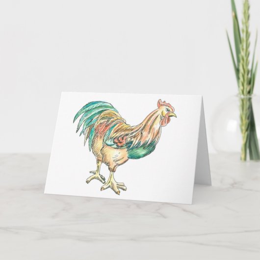 Rooster Art Feestdagen Kaart (Voorkant)