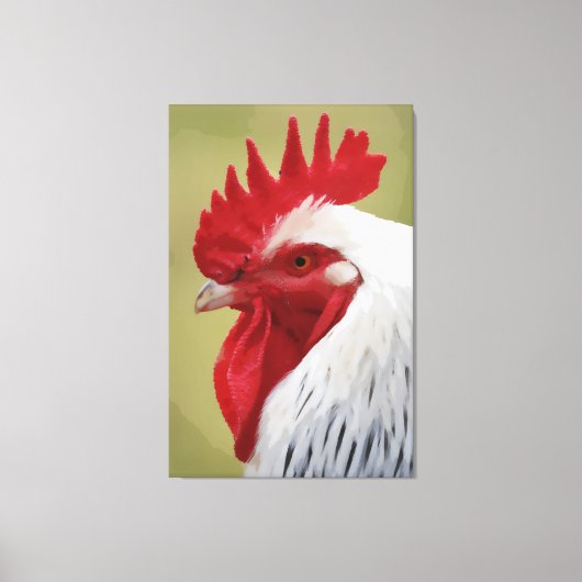 ROOSTER ART PRINT STRETCHED CANVAS (Voorkant)