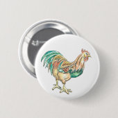 Rooster Art Ronde Button 5,7 Cm (Voorkant /achterkant)