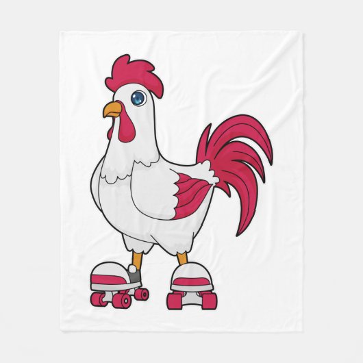 Rooster bij gealigneerde schaatsen met Rollerschaa Fleece Deken (Voorkant)
