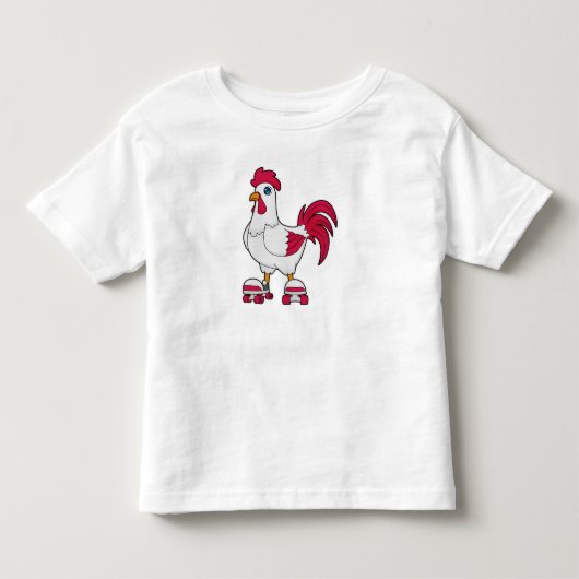 Rooster bij gealigneerde schaatsen met Rollerschaa Kinder Shirts (Voorkant)