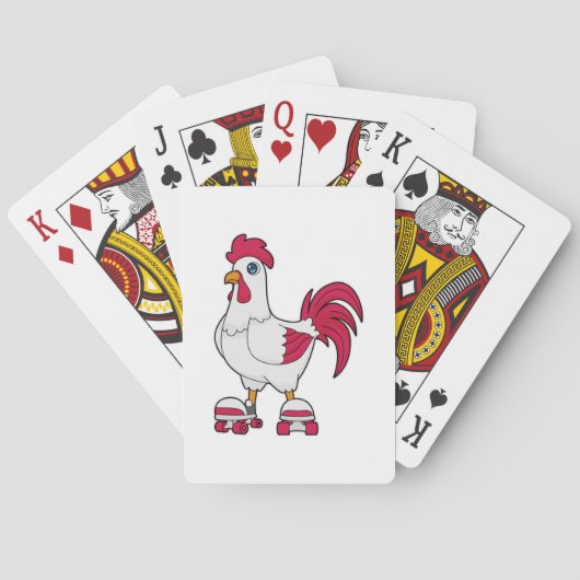 Rooster bij gealigneerde schaatsen met Rollerschaa Pokerkaarten (Achterkant)