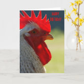 Rooster Birthday Kaart (Gele Bloem)