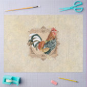  Rooster Black en White Kitchen-decoupage Tissuepapier (Craft)