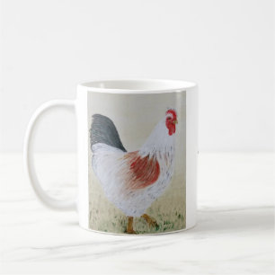 Rooster blanc Acrylique peinture café Mug