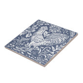 Rooster Blue White Botanical Delft Denim Faces L Tegeltje (Zijkant)
