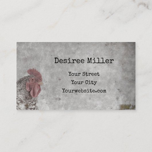 Rooster  Boerderij Antiek Textielland Visitekaartje (Achterkant)