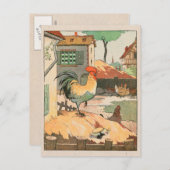 Rooster Boerderij Yard Briefkaart (Voorkant / Achterkant)