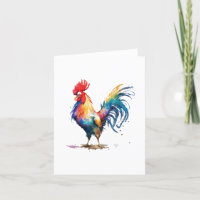 Rooster C Vogelportret in Waterverven & Pen