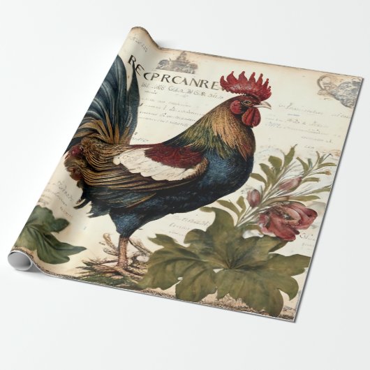  Rooster Cadeaupapier (Uitgerold)