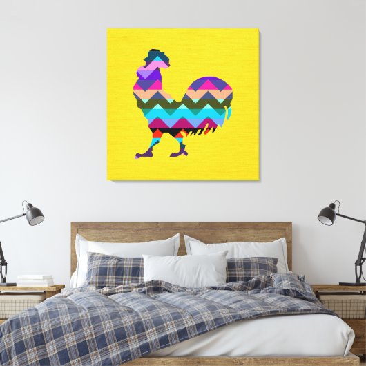 Rooster Chevron Canvas Afdruk (Insitu (Slaapkamer))