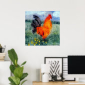 Rooster Chicken Art Poster (Thuiskantoor)