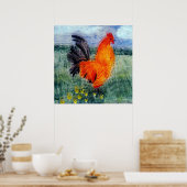 Rooster Chicken Art Poster (Keuken)