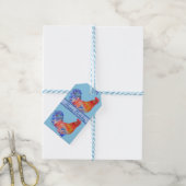 Rooster Chicken Chook Animal Blue Cadeaulabel (Met Touw)