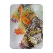 Rooster Chicken Waterverf Art Magnet Magneet (Verticaal)